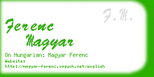ferenc magyar business card